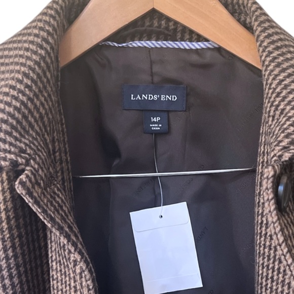 Lands’ End Women's Tweed Wool Car Coat | Women’s Size 14P | Spice Brown | $70.00 - Picture 5 of 9